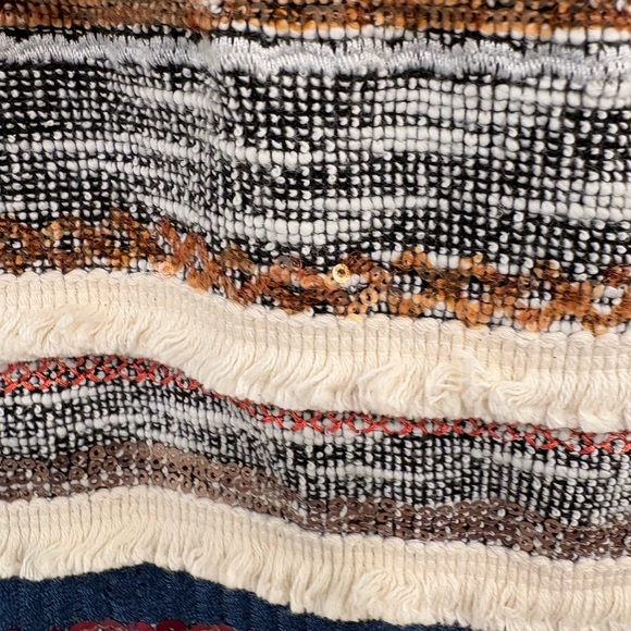 Anthropologie Moulinette Soeurs Erine Sequin Fringe Tweed Skirt Size 6 - Picture 13 of 15